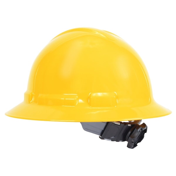 YELLOW, 6 PT. RATCHET SUS. Hardhat 12.5" x10.5" x7"